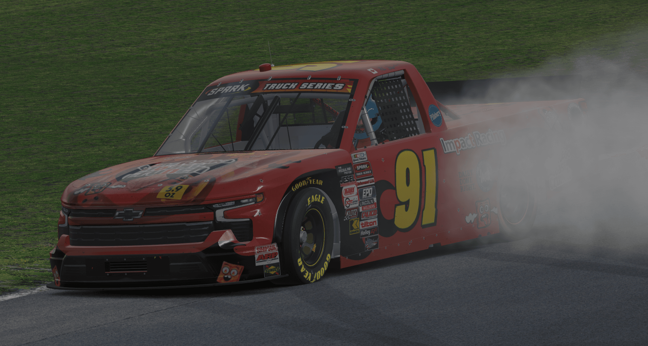 No. 91 lights the tires